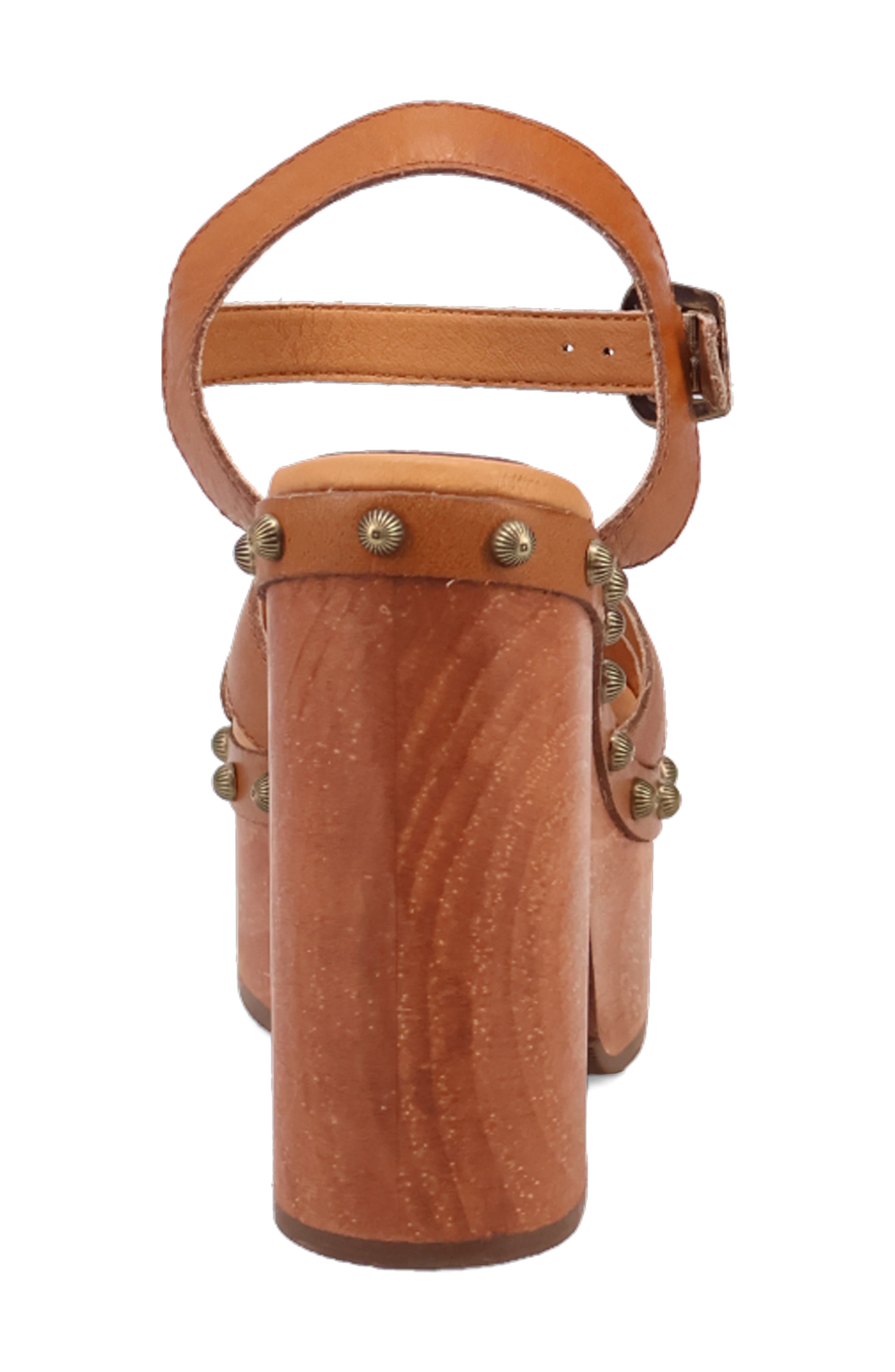 Dingo Lotus Ankle Strap Platform Sandal, Alternate, color, Tan