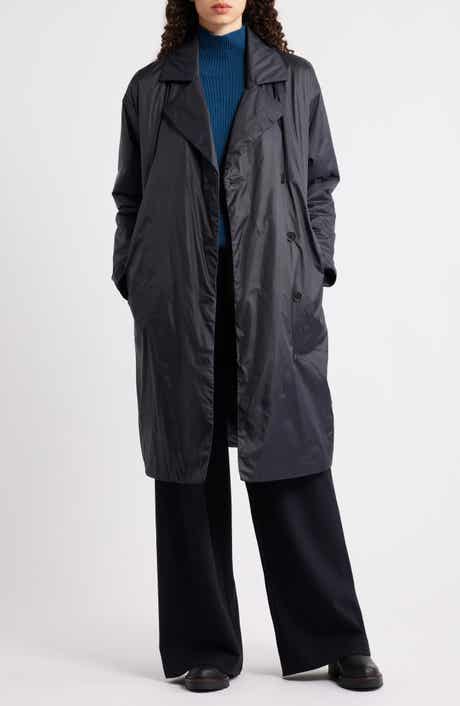 Eileen Fisher High Collar Padded Longline Coat