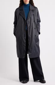 Eileen Fisher High Collar Padded Longline Coat