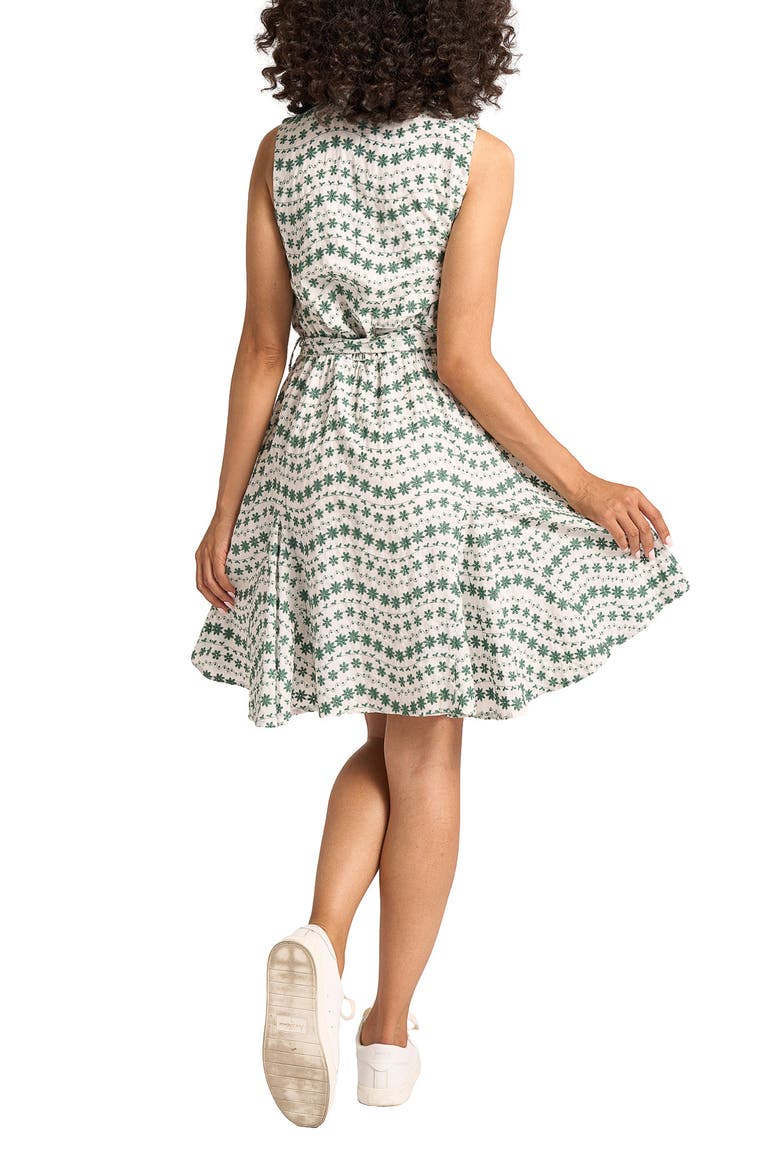 Mona Floral Embroidered Sleeveless Cotton Dress, Alternate, color, CLOVER