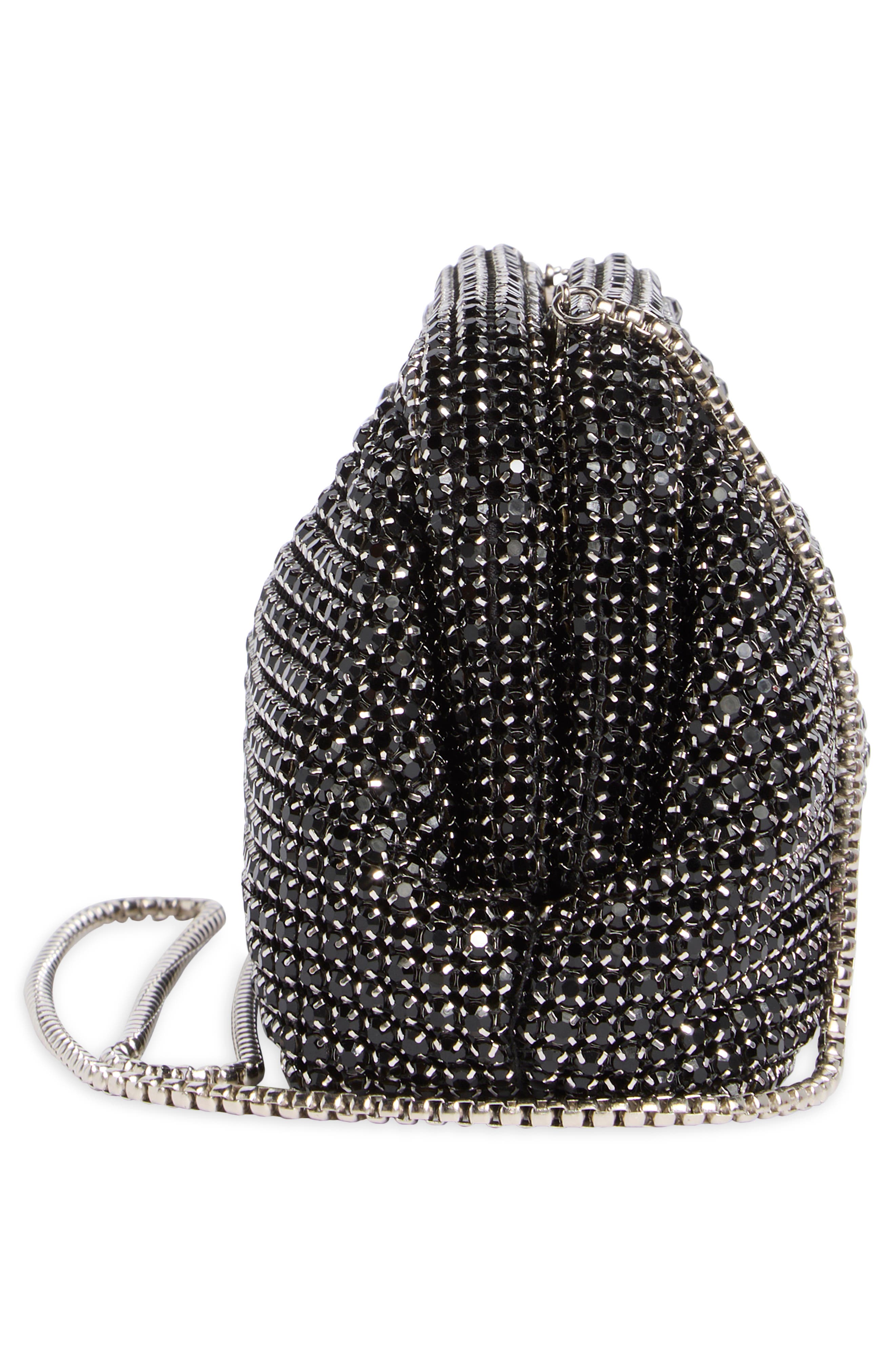 BCBG Crystal Frame Clutch, Alternate, color, Black