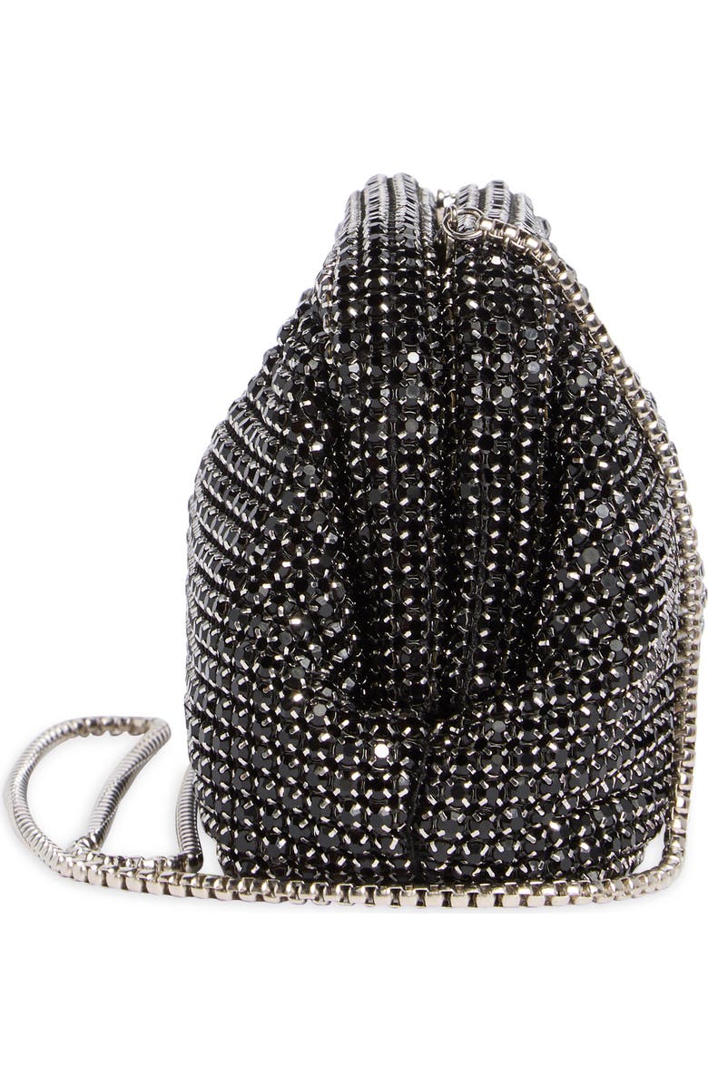 BCBG Crystal Frame Clutch, Alternate, color, Black