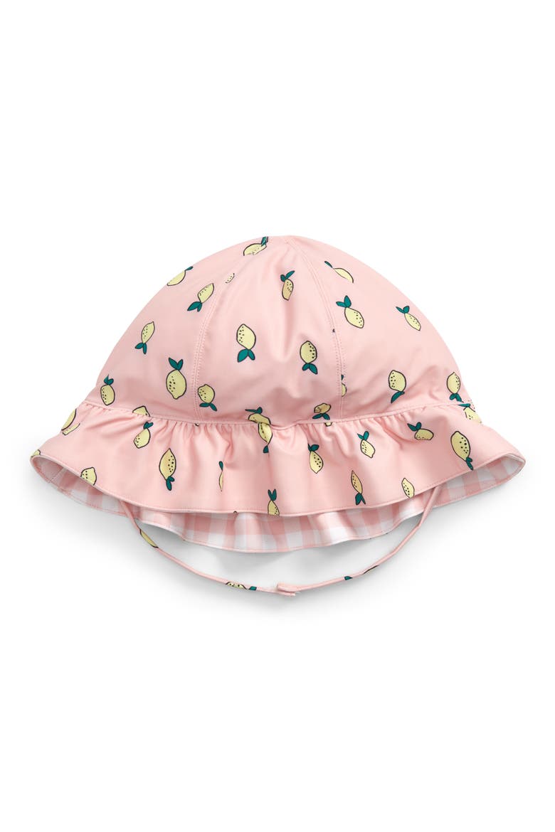 Reversible Ruffle Hat, Main, color, PINK POWDER LEMONS