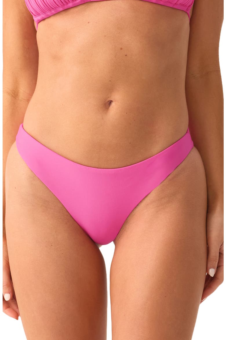 Basic Ruched Teeny Bikini Bottoms, Main, color, PETUNIA