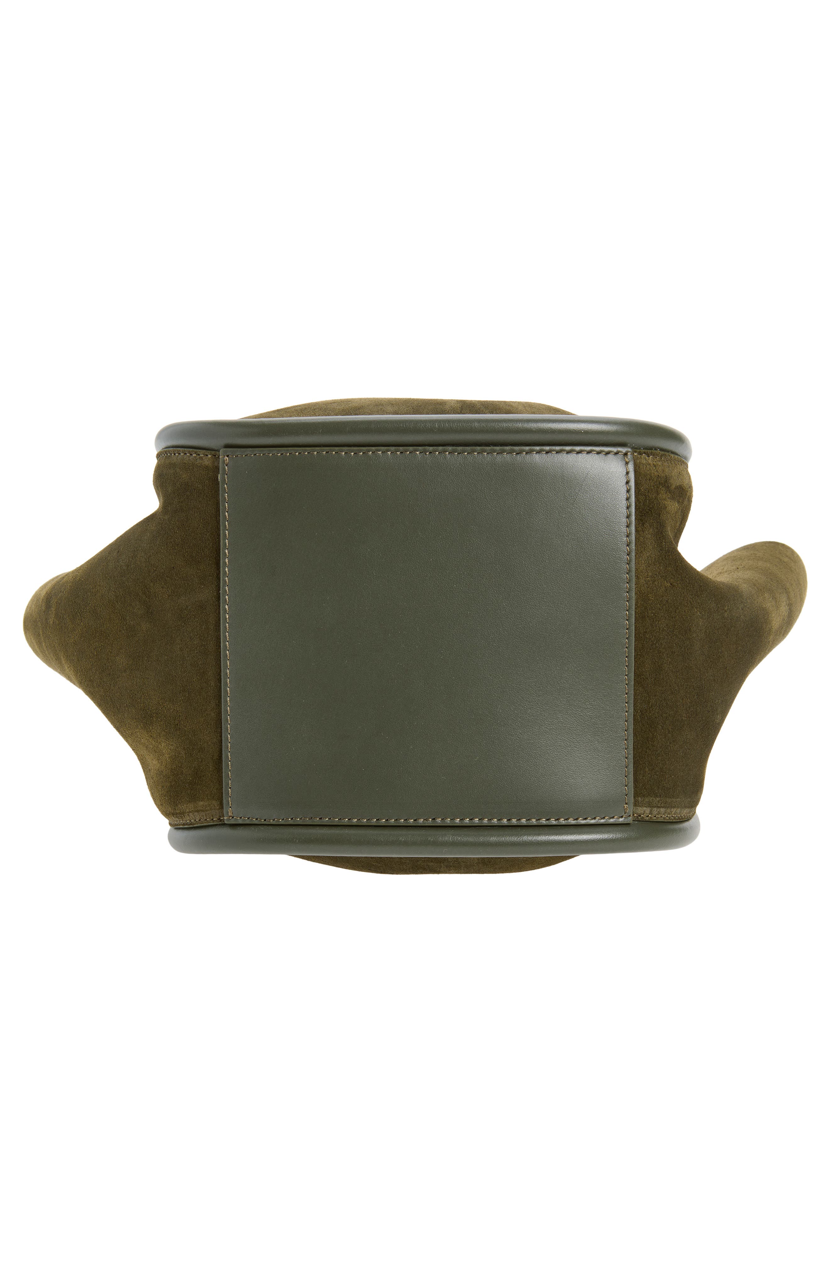 Small Ruched Leather Tote, Alternate, color, OLIVE 324
