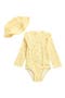 2-Piece Long Sleeve Swimsuit & Cap Set