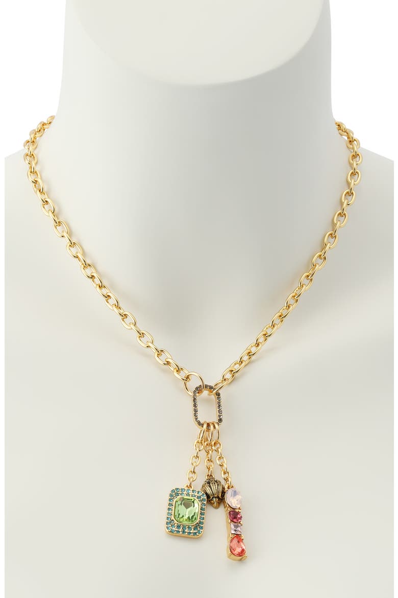Stone Eagle Charm Necklace, Alternate, color, GOLD MULTI