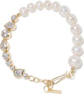 COMPLETEDWORKS Freshwater Pearl & Cubic Zirconia Bracelet