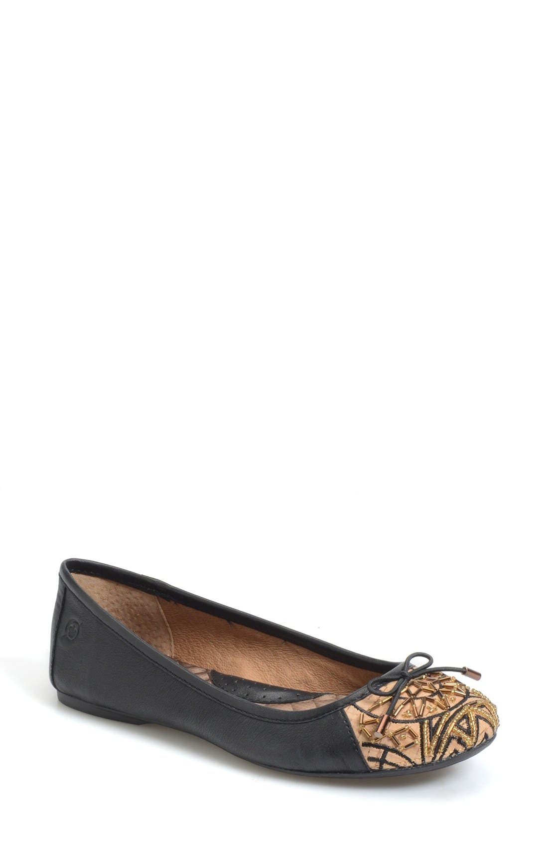 Børn 'Karmina' Embellished Cap Toe Ballet Flat, Main, color, 