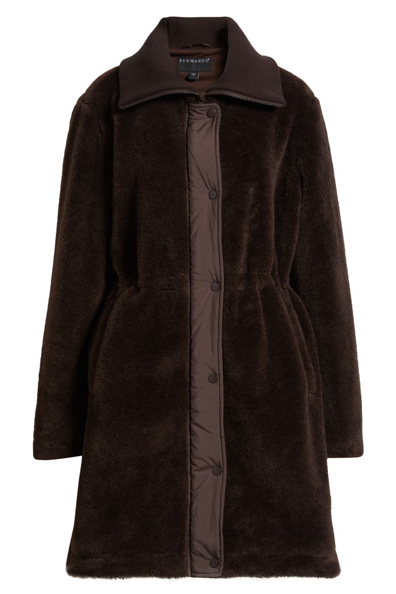 Super Soft Faux Shearling Coat, Alternate, color, CHOCOLATE