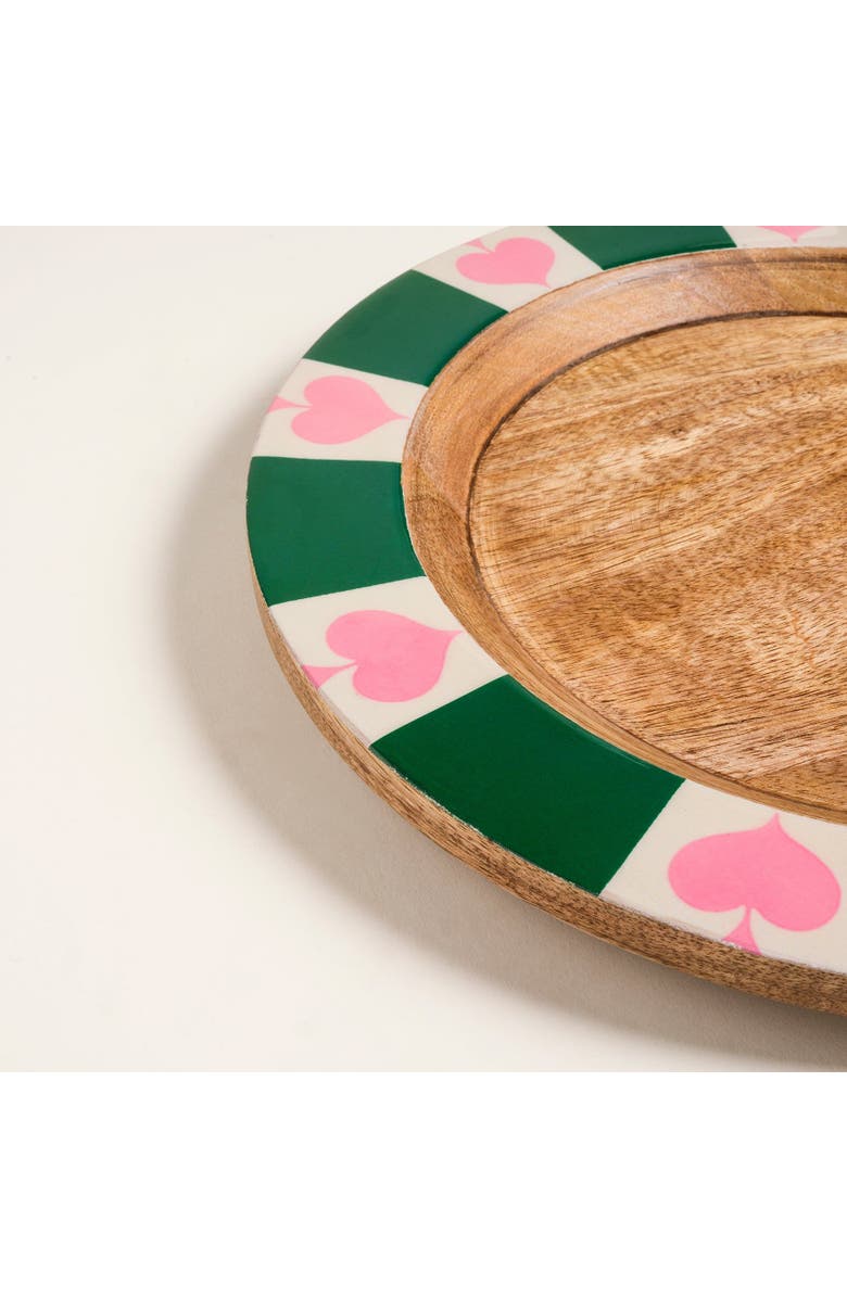 Zsa Zsa Zsu Lakri Mango Wood Charger 13x13x1 In, Alternate, color, Green