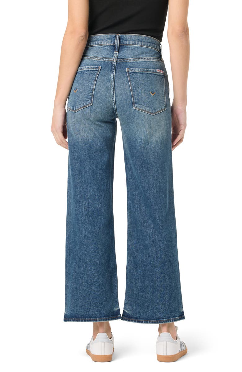 Hudson Jeans Rosalie High Waist Raw Hem Wide Leg Jeans, Alternate, color, Bossanova