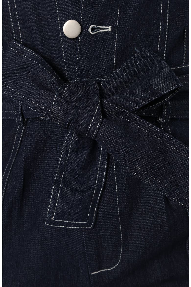 Short Sleeve Denim Jumpsuit, Alternate, color, DARK DENIM
