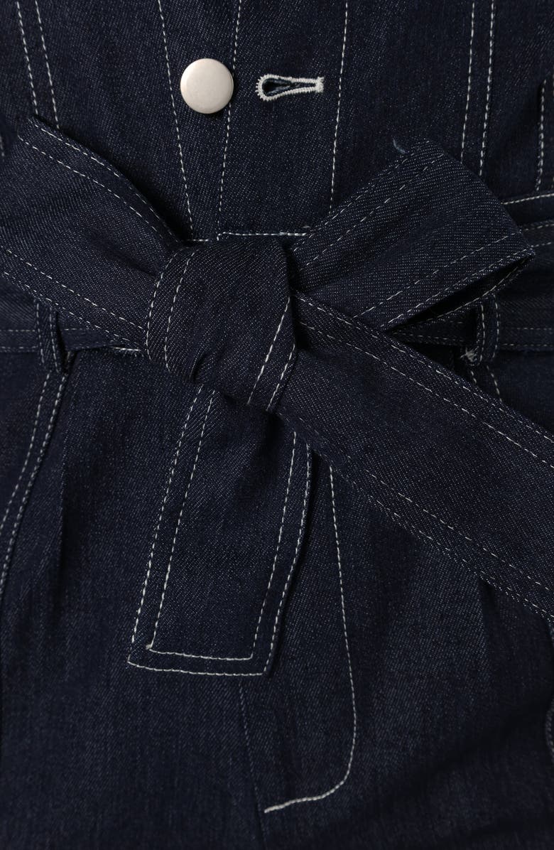 Petal & Pup Short Sleeve Denim Jumpsuit, Alternate, color, Dark Denim