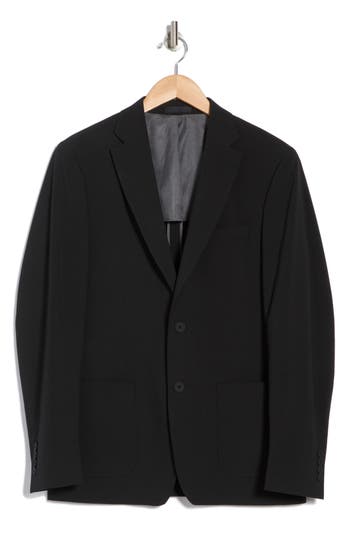Calvin Klein Mini Seersucker Two-button Sport Coat In Black