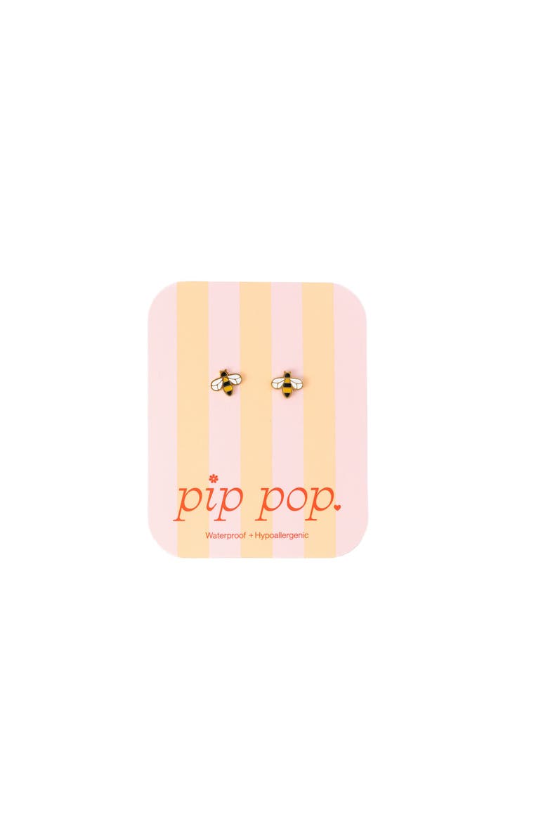 Bee Stud Earrings, Alternate, color, Gold