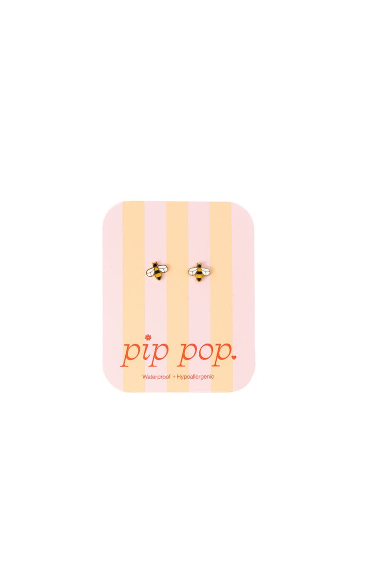 Pip Pop Bee Stud Earrings, Alternate, color, Gold