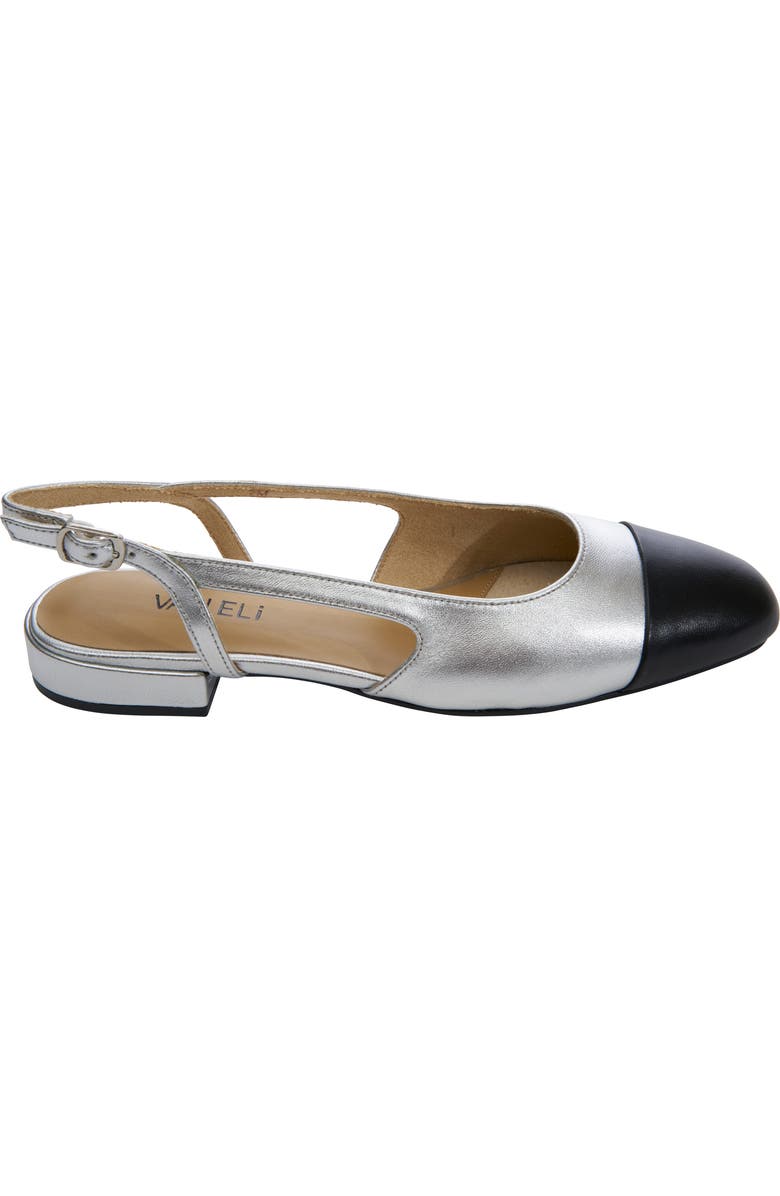 VANELi Tisha Cap Toe Slingback Flat, Alternate, color, Silver