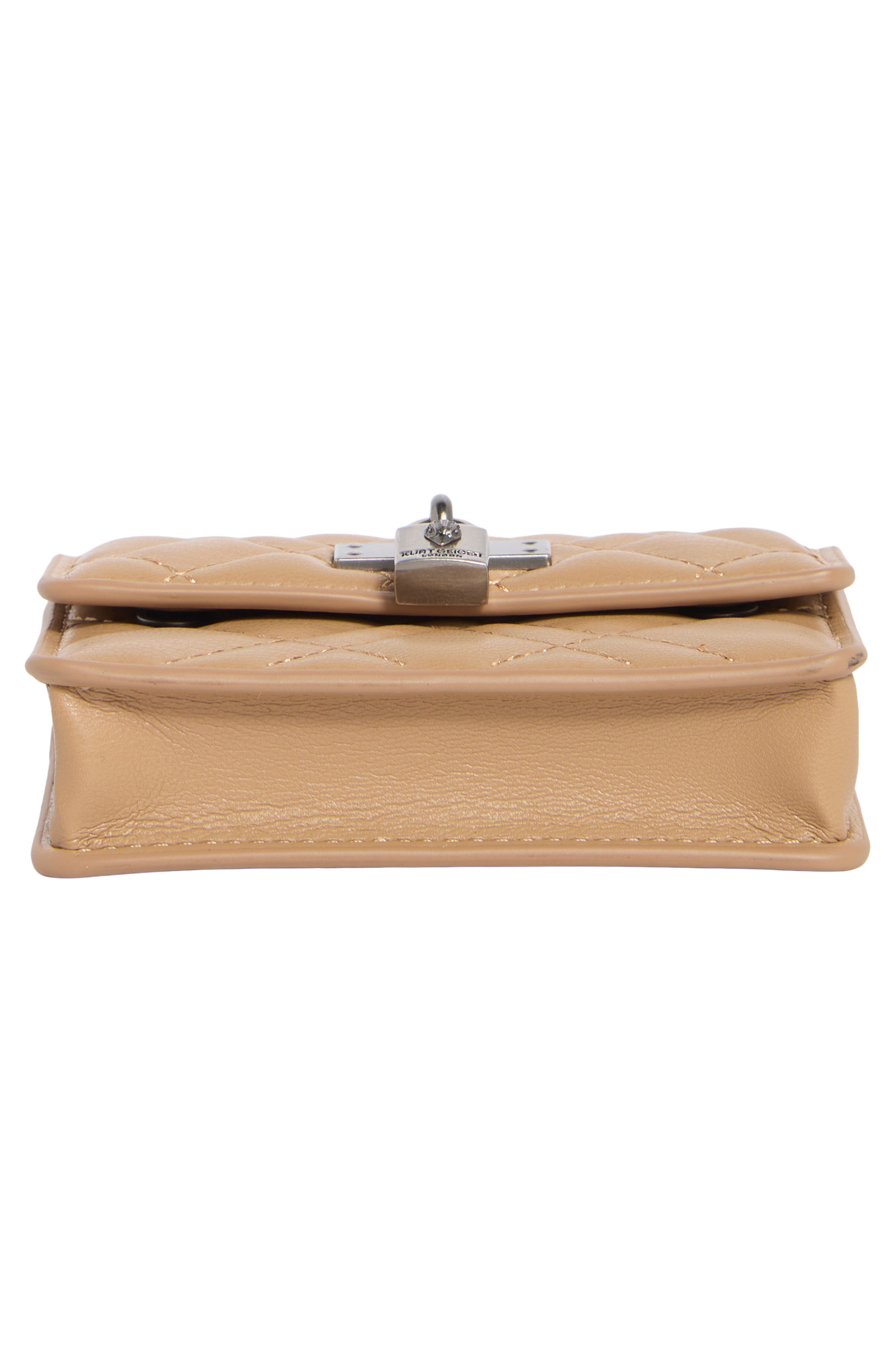 Kurt Geiger London Micro Brixton Quilted Shoulder Bag, Alternate, color, Camel