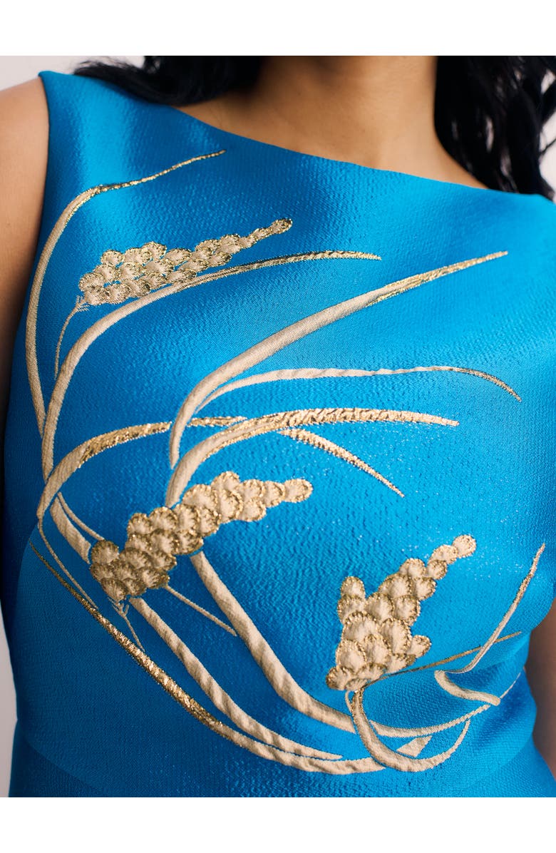 The Fold Eden Jacquard Dress, Alternate, color, Blue