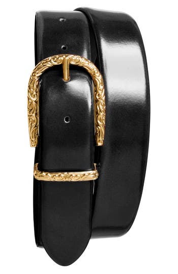 Bruno Magli Cosima Leather Belt In Black