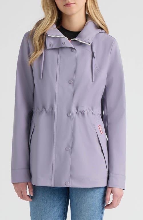 Hunter Abbey Water Repellent Rubberized Rain Jacket In Purple