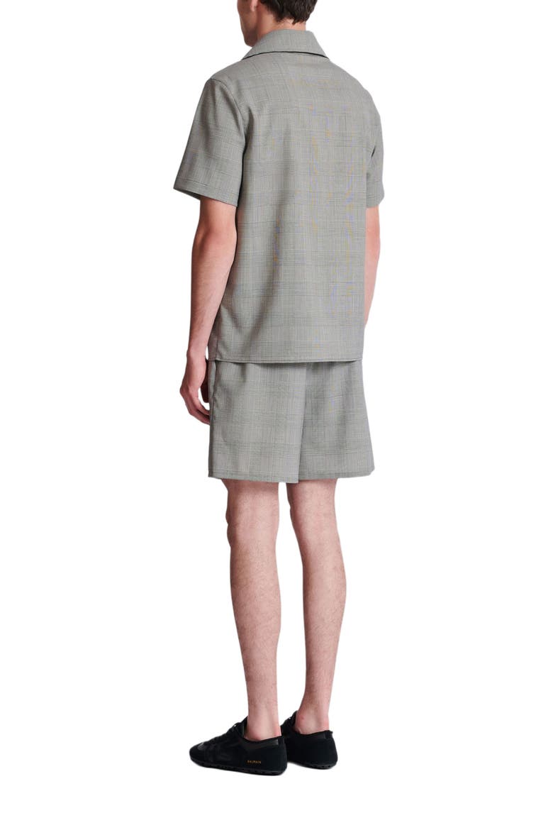 Short-sleeved Prince of Wales shirt, Alternate, color, black