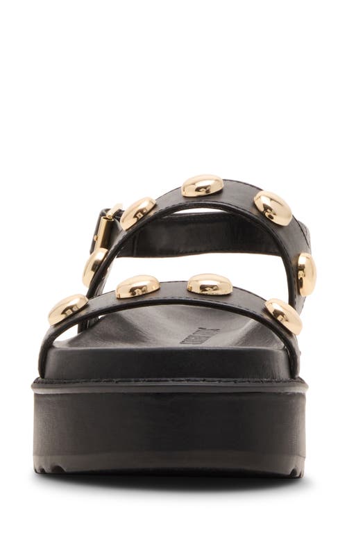 Steve Madden Bia Slingback Platform Sandal In Black Leather