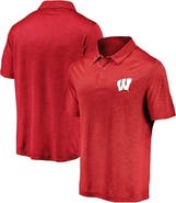 FANATICS Men's Fanatics Branded Red Wisconsin Badgers Primary Logo Striated Polo