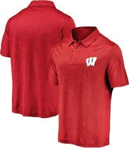 FANATICS Men's Fanatics Branded Red Wisconsin Badgers Primary Logo Striated Polo