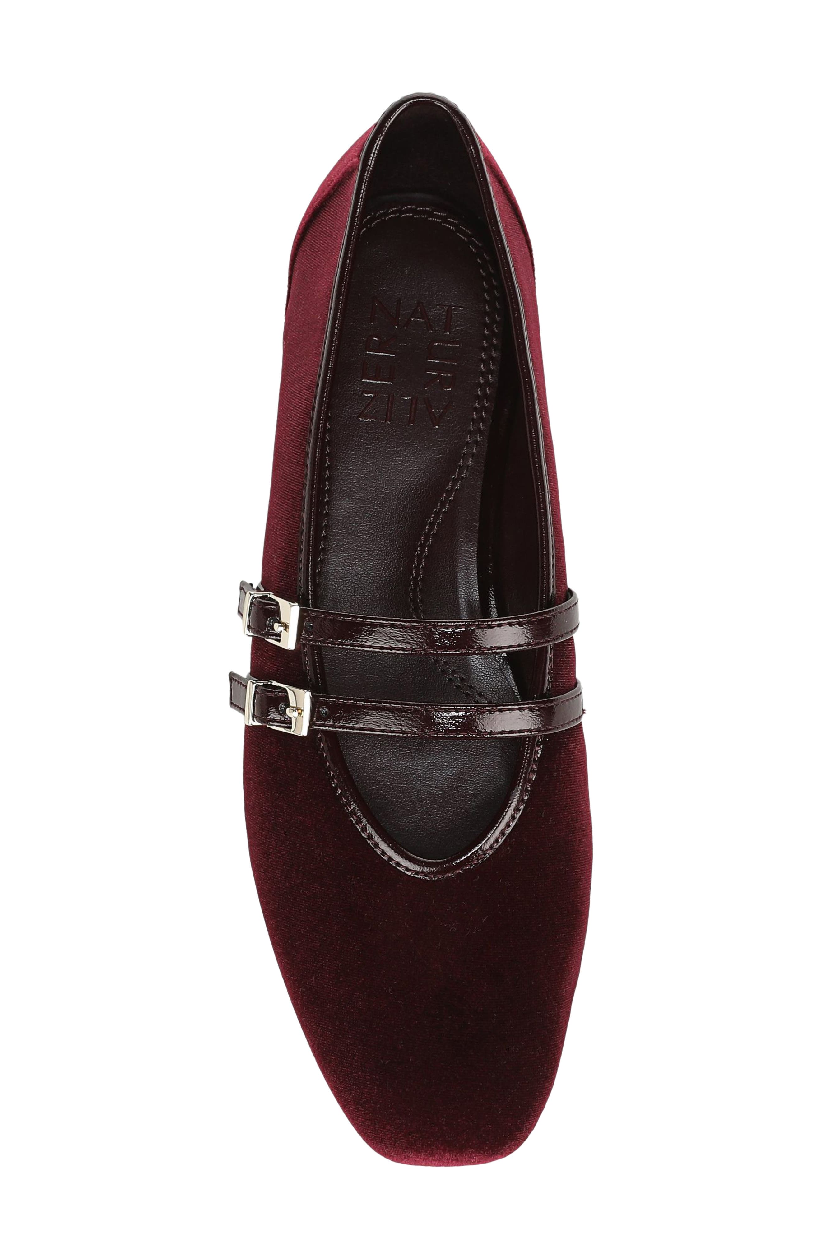 Crista2 Faux Leather Mary Jane Flat, Alternate, color, MERLOT RED VELVET