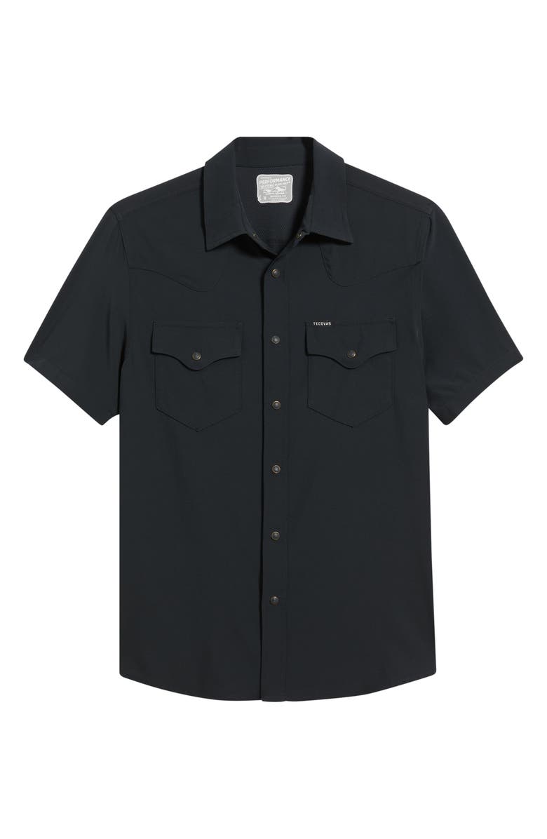 Tecovas Performance Western Short Sleeve Button-Up Shirt, Main, color, Black