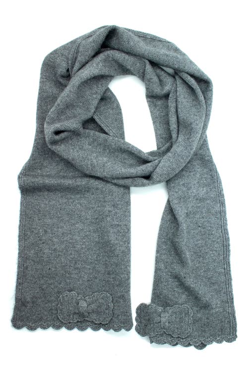 Portolano Scalloped Edge Scarf In Gray