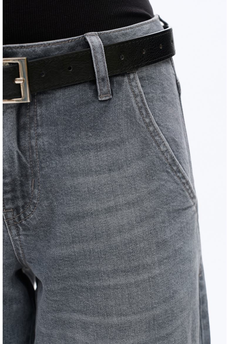 Slant Pocket Mid Rise Wide Leg Jeans, Alternate, color, GREY BLUE
