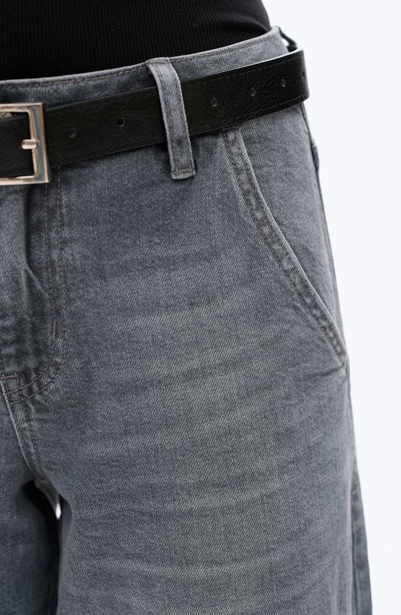 Bayeas Slant Pocket Mid Rise Wide Leg Jeans, Alternate, color, Grey Blue