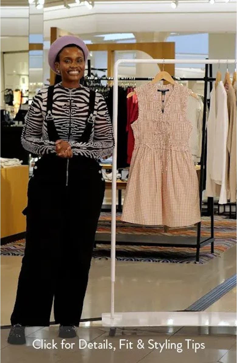 Rhodes Pop Gingham Ruffle Shirred Bodice Cotton Sundress, sales video thumbnail