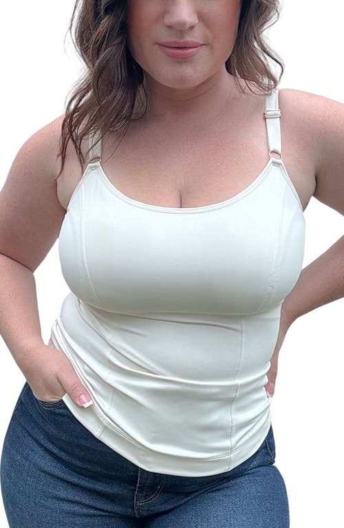 Davin & Adley Busty Size Amelia Maternity, Nursing And Pumping Tank Top In White