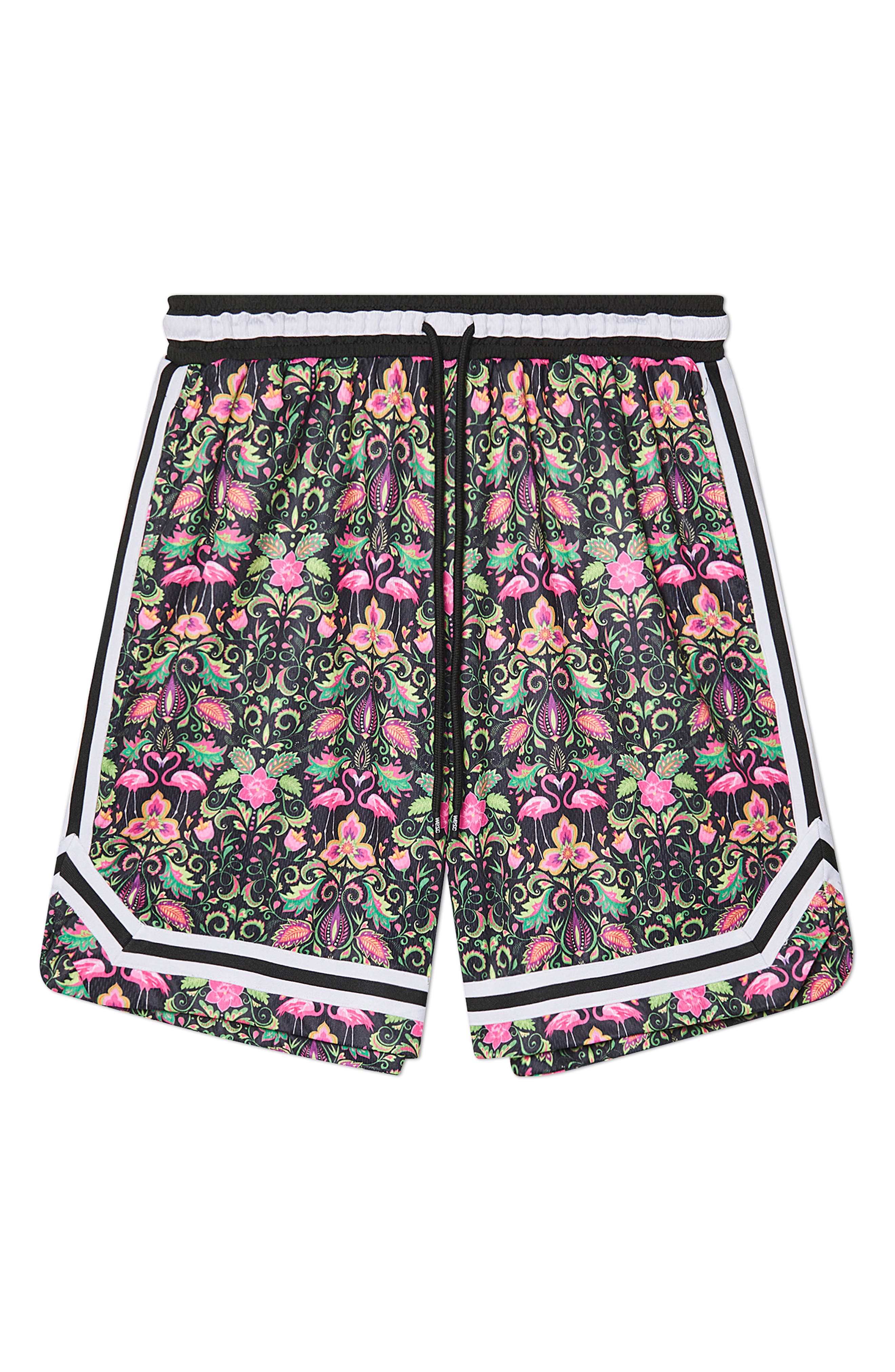 WeSC Floral Flamingo Mesh Basketball Shorts (Men) | Nordstromrack
