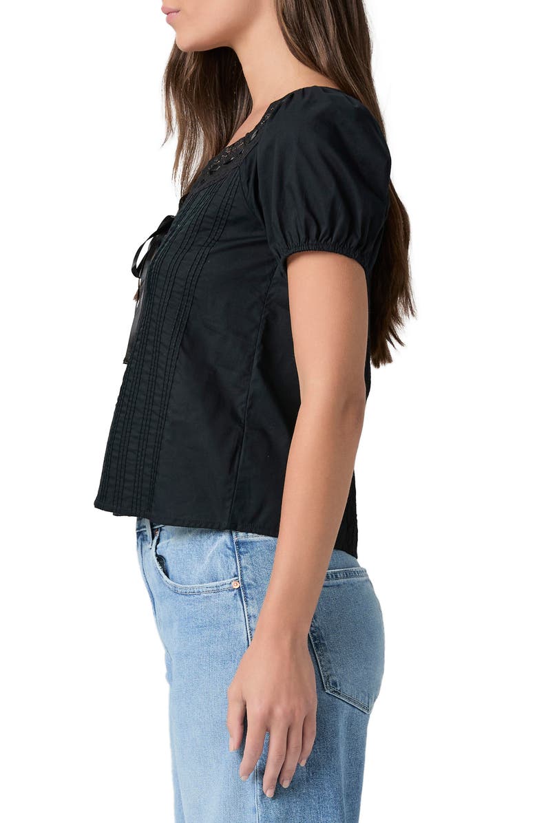 PAIGE Anzio Puff Sleeve Top, Alternate, color, Black