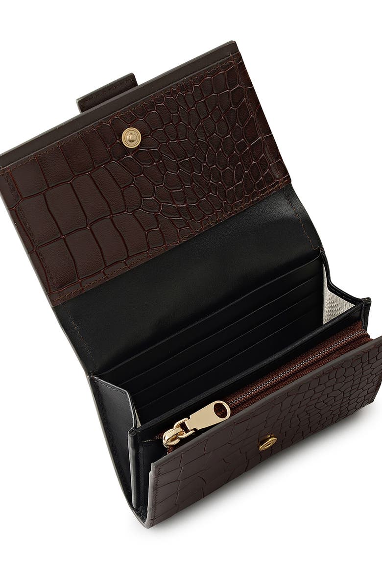 Radley Sloane Croc Embossed Leather Flapover Wallet, Alternate, color, 