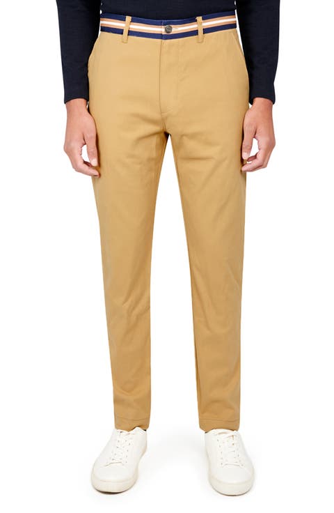 Slim Fit Solid Cotton Stretch Pants