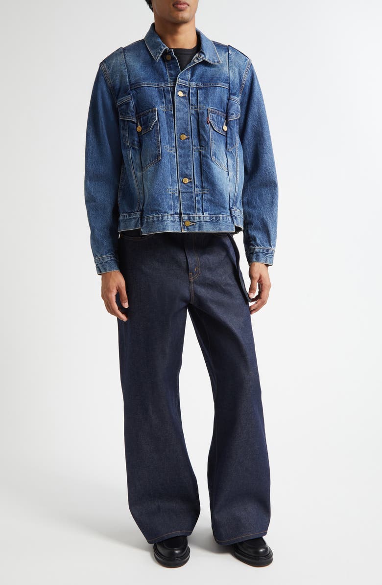 Sacai x Levi's<sup>®</sup> Gender Inclusive Denim Jacket, Alternate, color, Blue