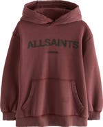 smALLSAINTS by ALLSAINTS Kids' Distressed Oversize Logo Split Hoodie