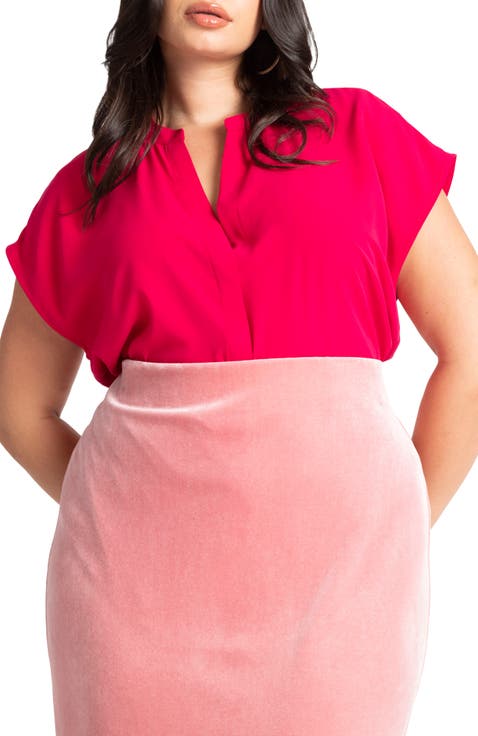 Notch Collar Blouse (Plus Available)