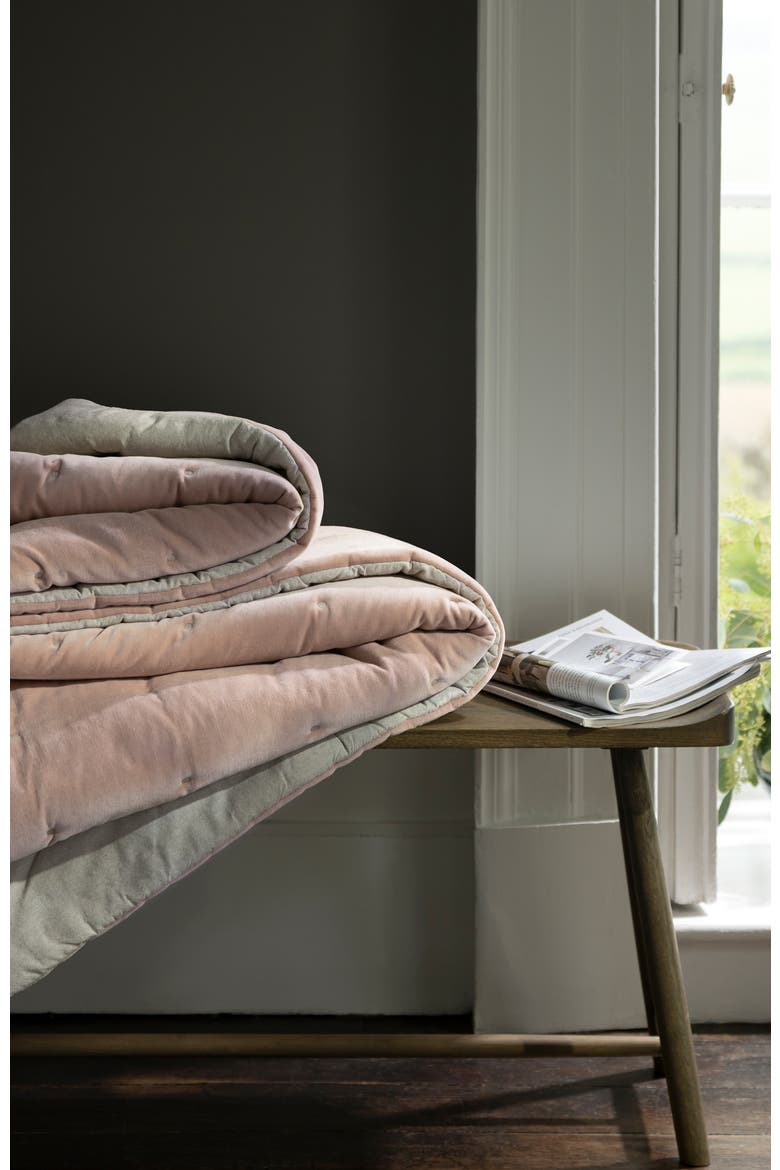 Jaipur Luxury Cotton Velvet Quilted Throw, Alternate, color, Dusty Pink