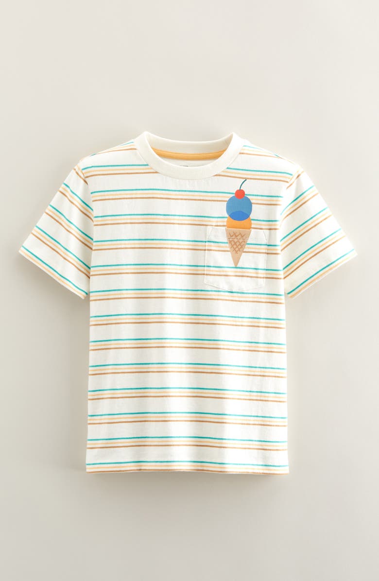 Tucker + Tate Kids' Stripe Cotton Graphic Pocket T-Shirt, Main, color, Ivory Liam Stripe- Gelato Cone
