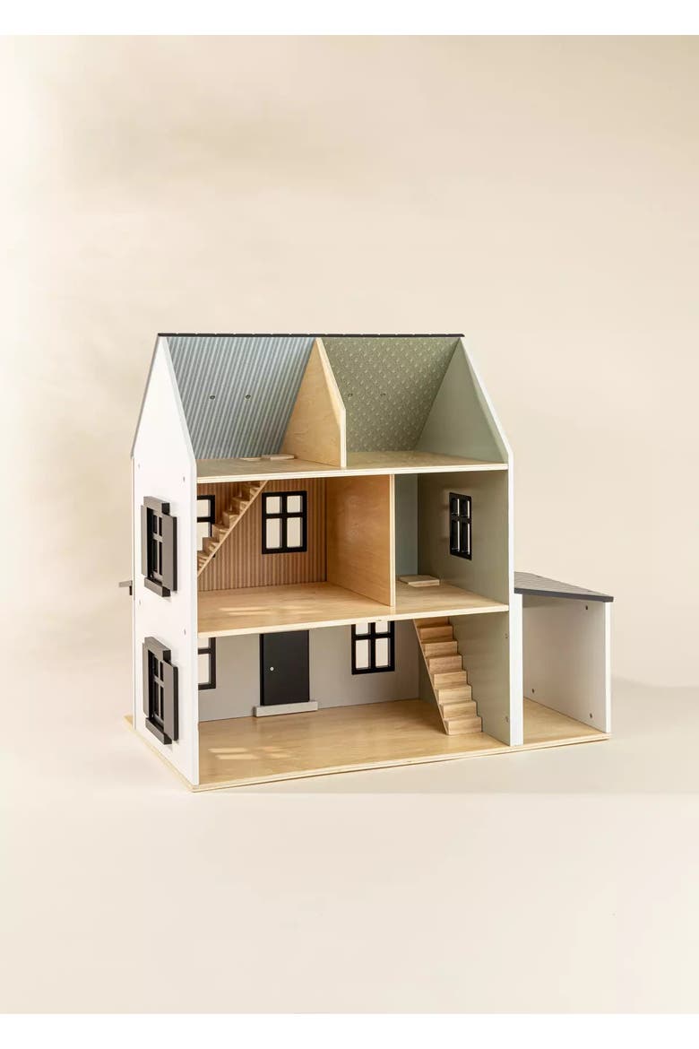 Wooden Doll House, Alternate, color, Multicolor