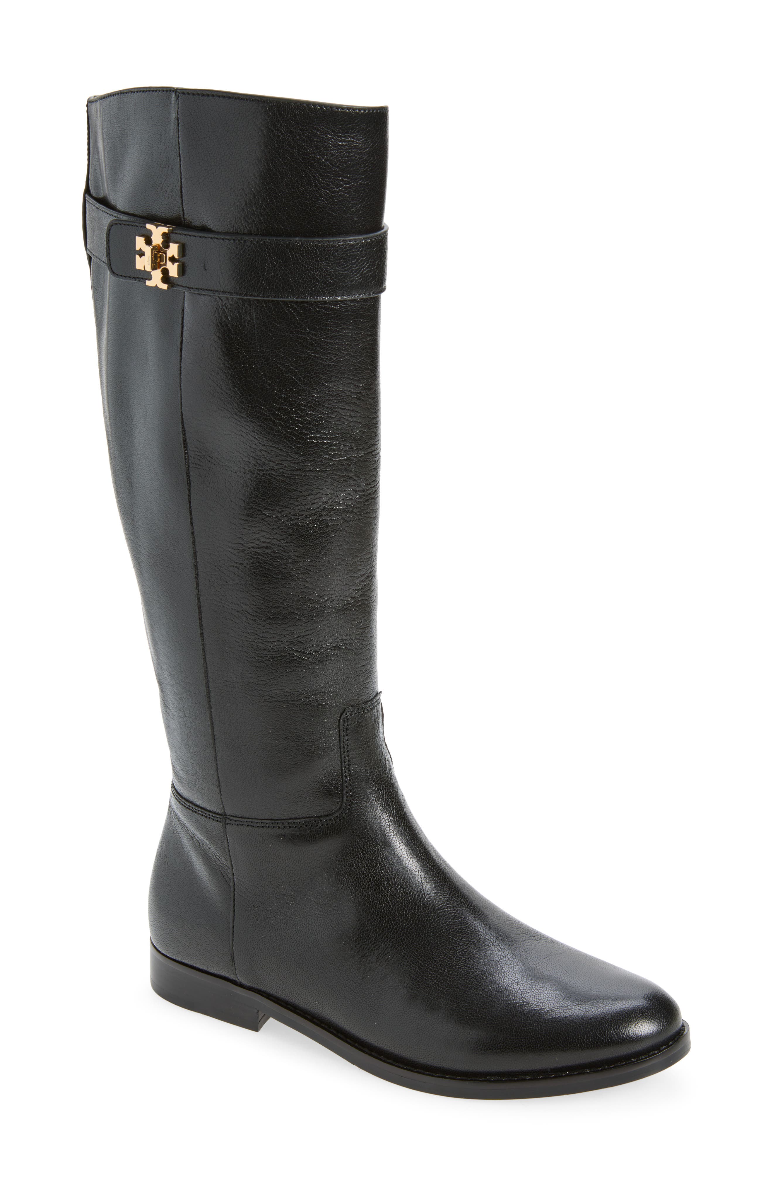 Turnlock Knee High Riding Boot, Main, color, PERFECT BLACK