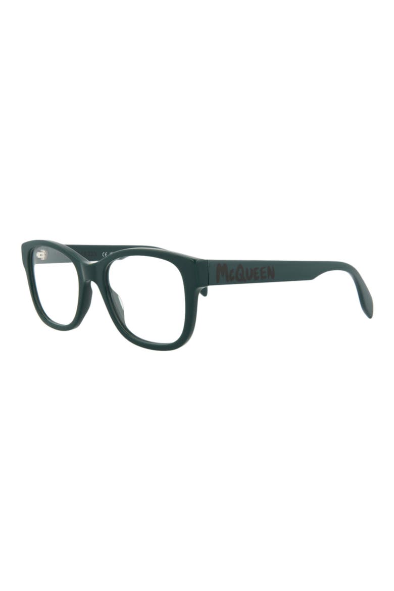52mm Rectangular Optical Glasses, Alternate, color, GREEN GREEN TRANSPARENT