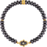 Karma and Luck Guardian Spirit Hematite & Aquamarine Hamsa Bracelet